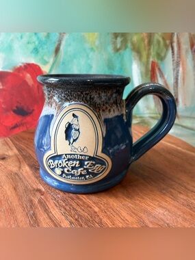 Deneen Pottery Another Broken Egg Cafe Coffee Mug Cup Blue Perimeter Ga